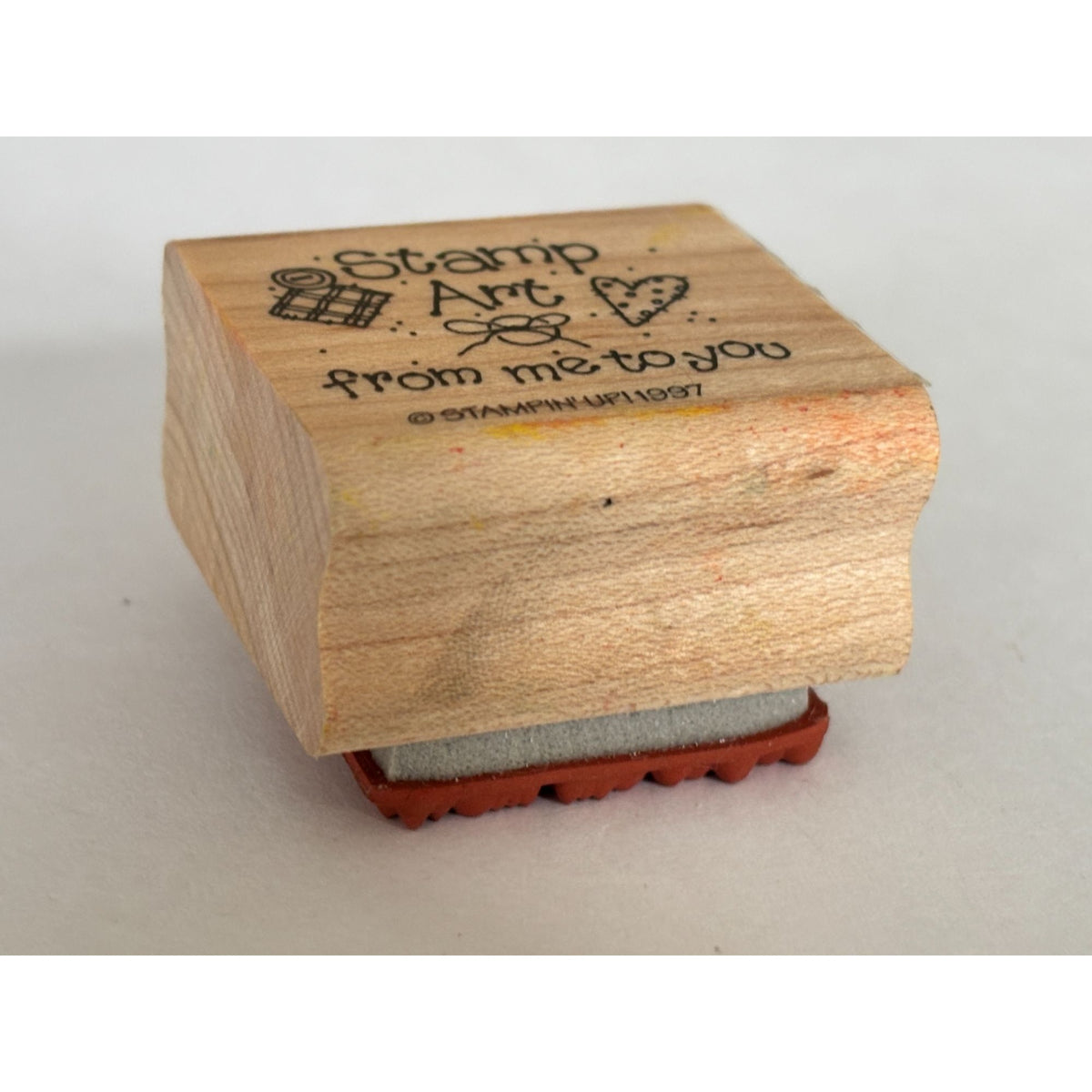 Stampin Up Rubber Stamp Art From Me To You Gift Tag Card Making Scrapbook Craft Wood Mounted