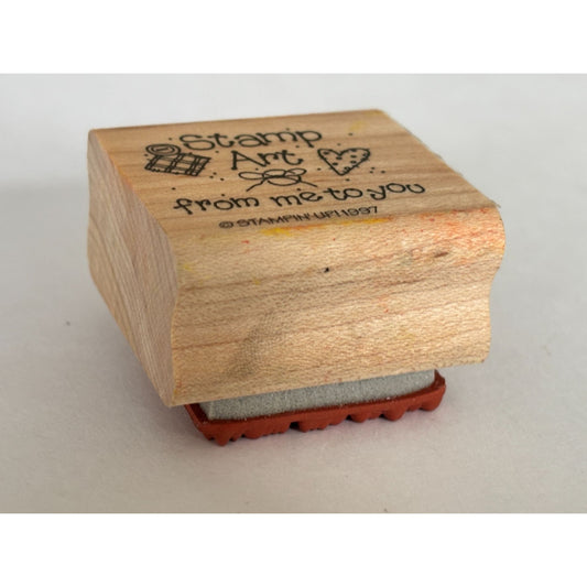 Stampin Up Rubber Stamp Art From Me To You Gift Tag Card Making Scrapbook Craft Wood Mounted