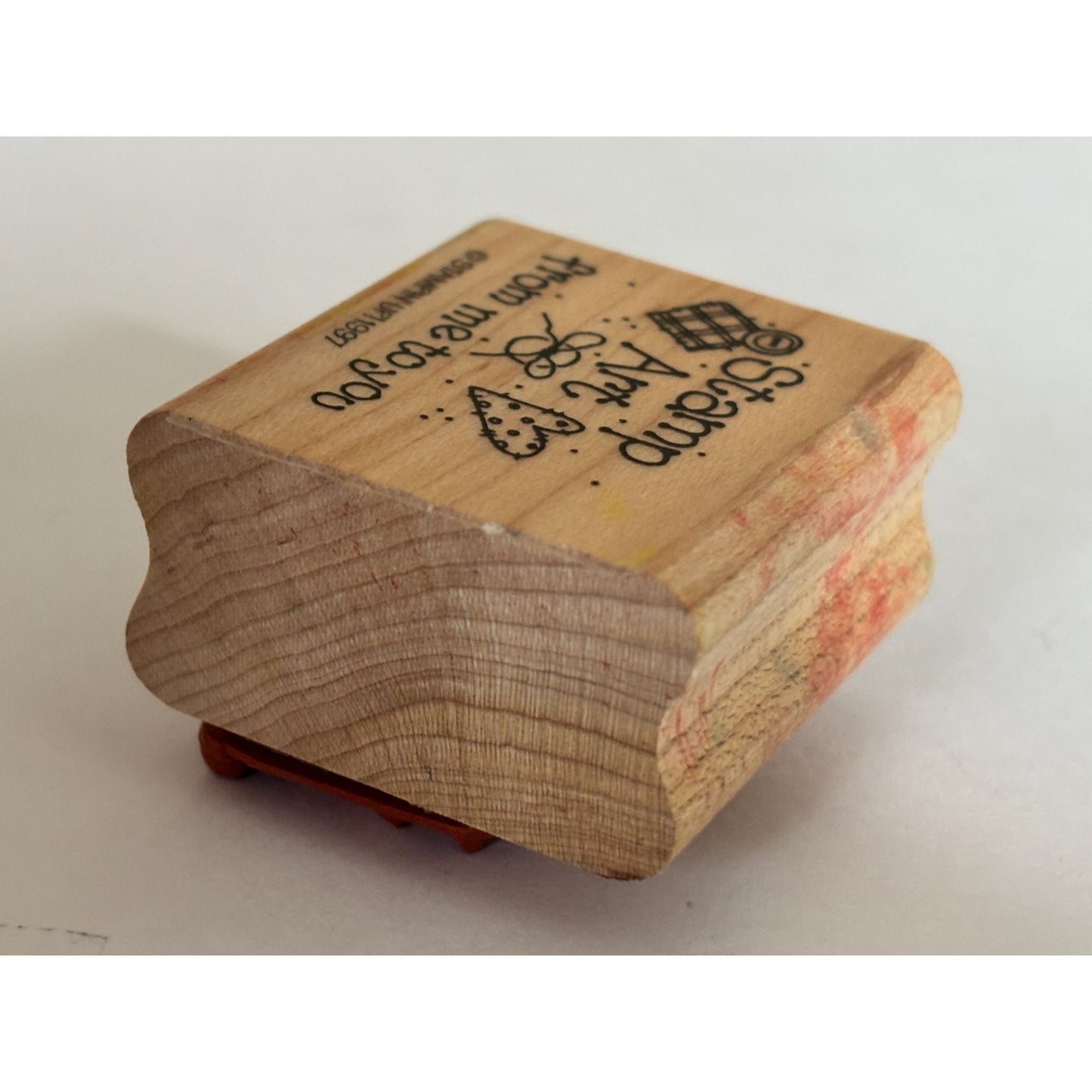 Stampin Up Rubber Stamp Art From Me To You Gift Tag Card Making Scrapbook Craft Wood Mounted