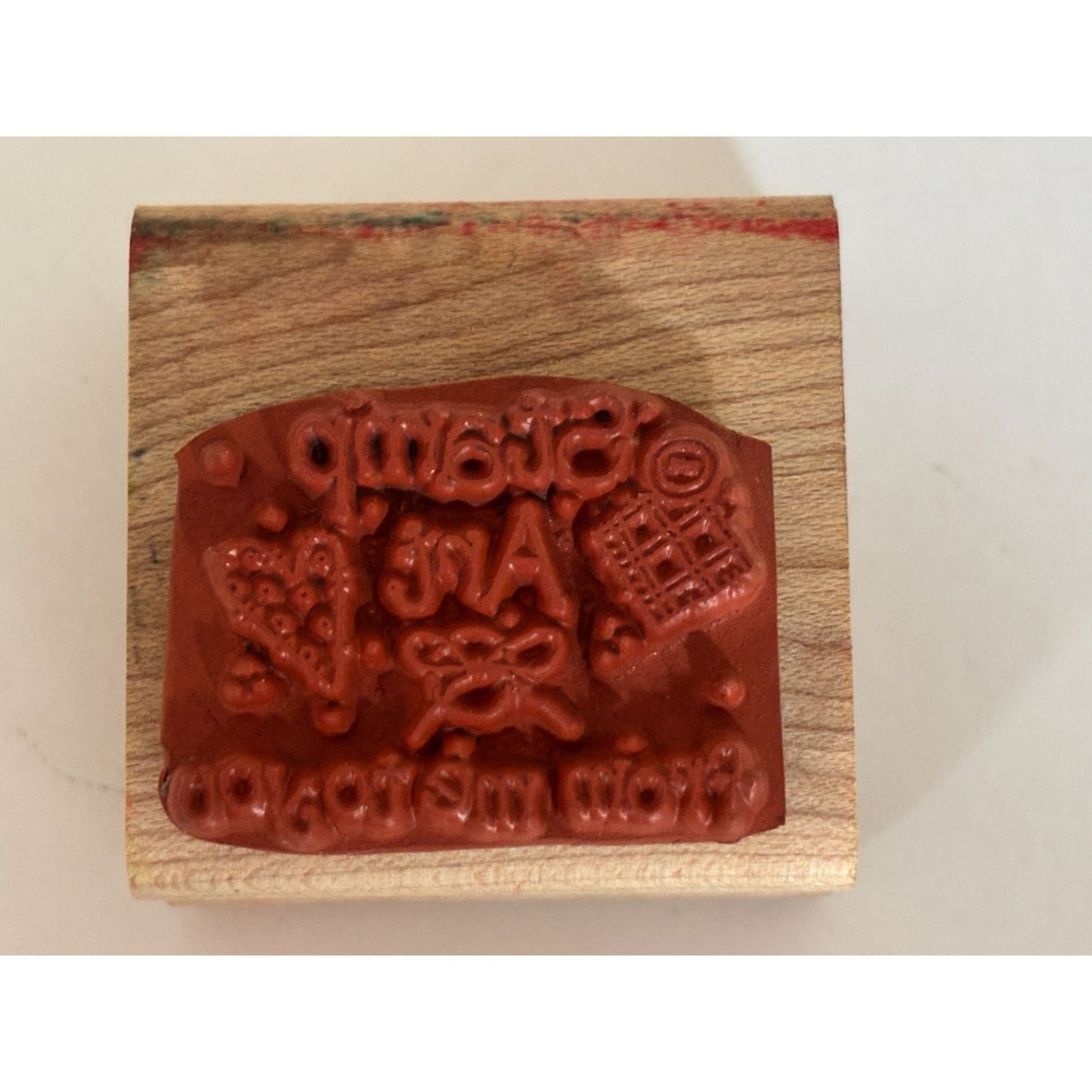 Stampin Up Rubber Stamp Art From Me To You Gift Tag Card Making Scrapbook Craft Wood Mounted