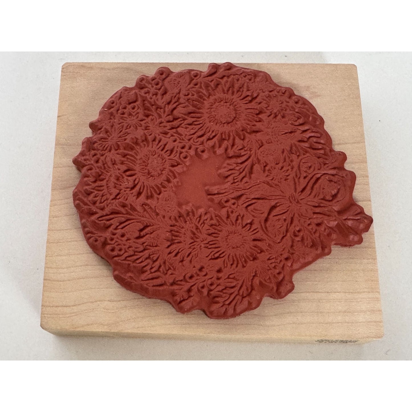 PSX Rubber Stamp Floral Wreath Sunflowers Acorns Country Kansas Summer K-1615