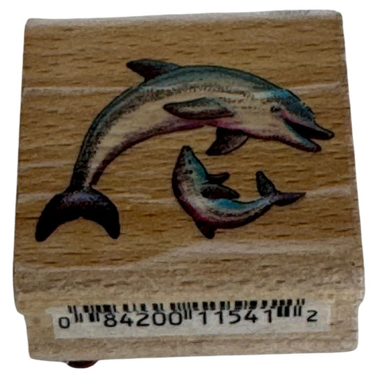 StampCraft Rubber Stamp Dolphin Jump Sea Animal Family Mother Baby Card Making