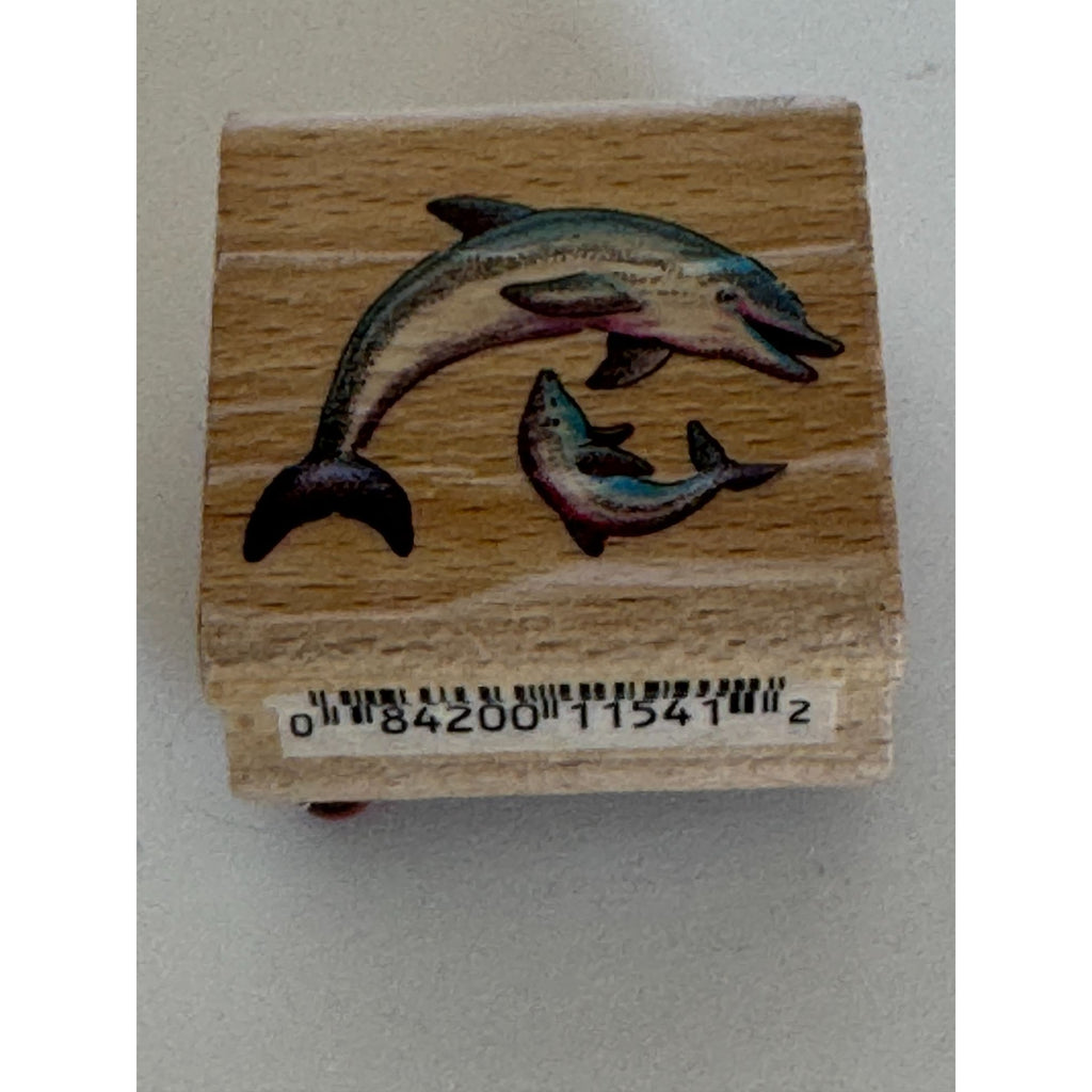 StampCraft Rubber Stamp Dolphin Jump Sea Animal Family Mother Baby Card Making