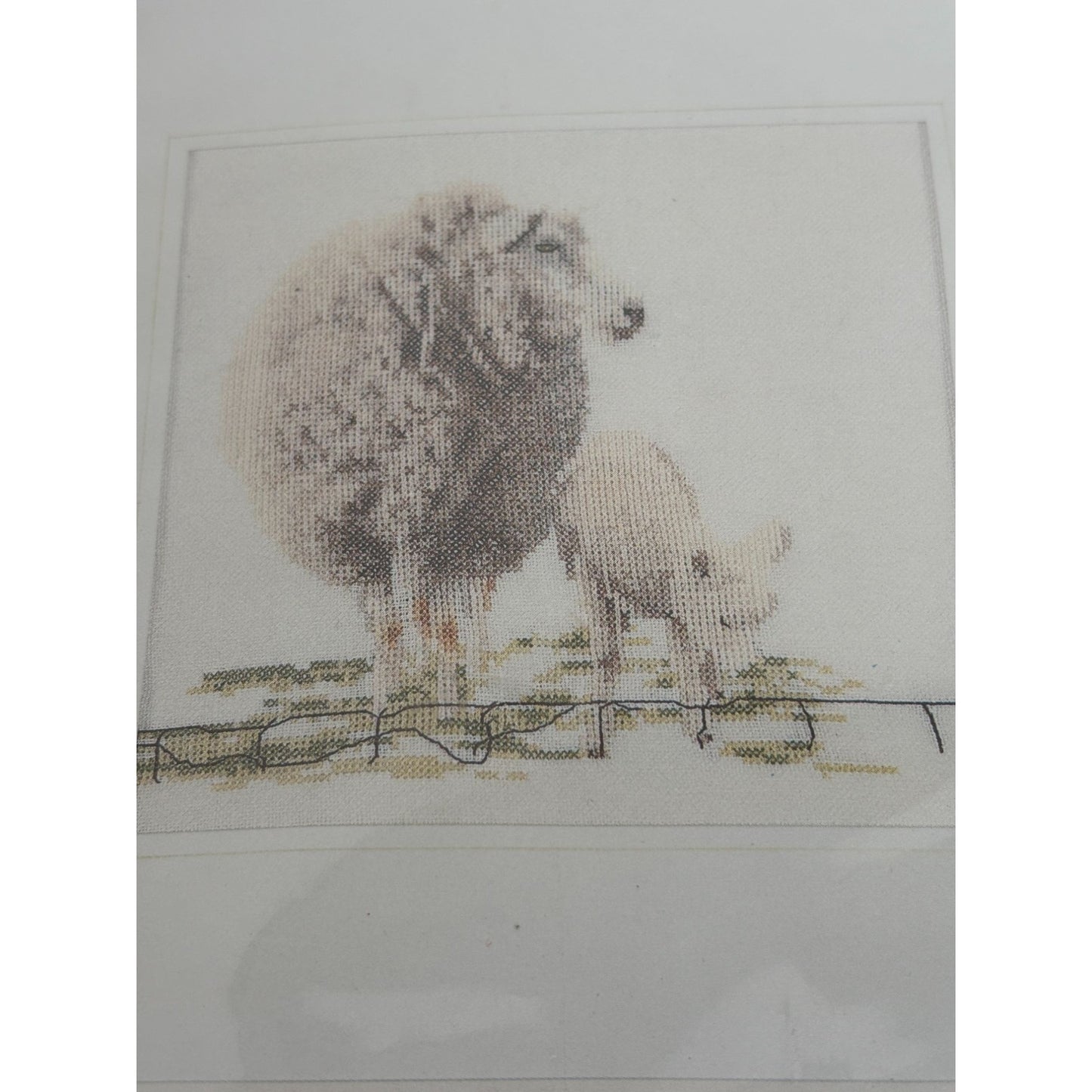 Thea Gouverneur Counted Cross Stitch Kit 1072 Sheep and Lamb Animals 15x16cm