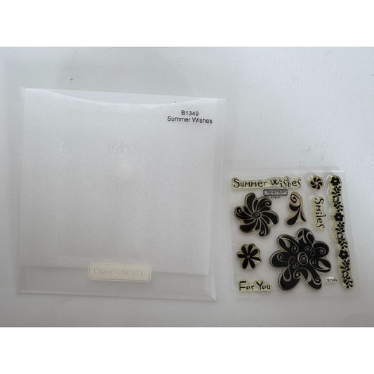 CTMH My Acrylix Acrylic Stamp Set Summer Wishes For You Flowers Floral Border