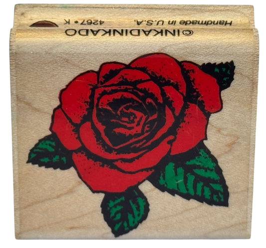 Inkadinkado Rubber Stamp Rose Flower Love Anniversary Card Making Craft Wooden