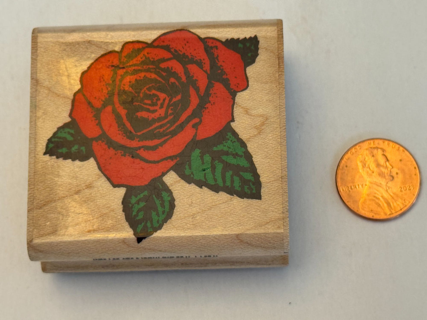 Inkadinkado Rubber Stamp Rose Flower Love Anniversary Card Making Craft Wooden