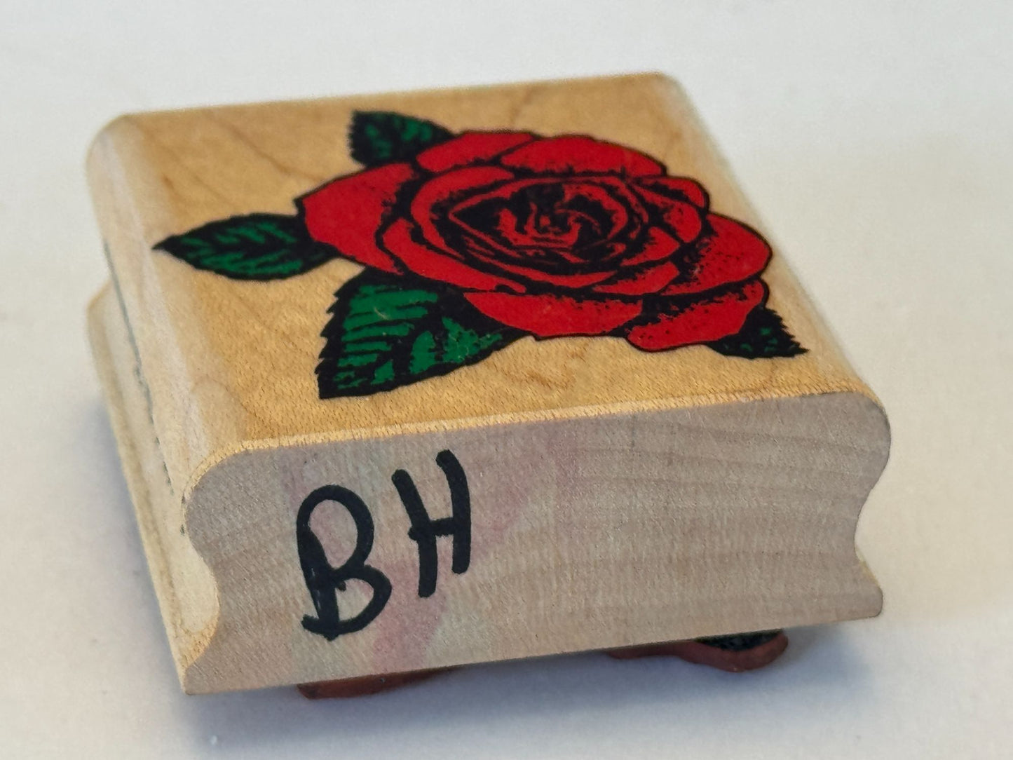Inkadinkado Rubber Stamp Rose Flower Love Anniversary Card Making Craft Wooden