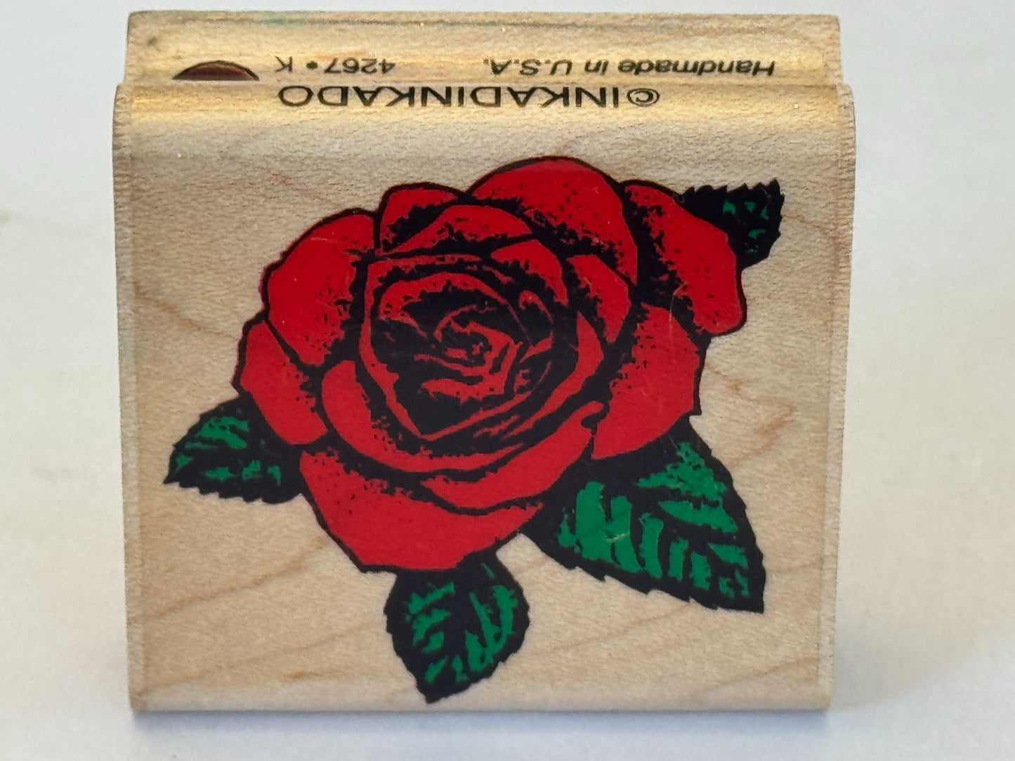 Inkadinkado Rubber Stamp Rose Flower Love Anniversary Card Making Craft Wooden