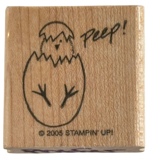 Stampin Up Rubber Stamp Chick and Egg Peep Easter Card Making Crafting Tool