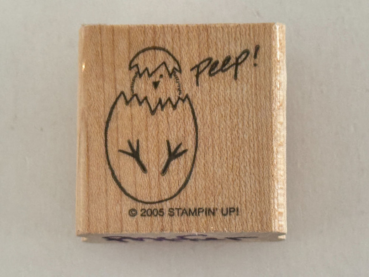 Stampin Up Rubber Stamp Chick and Egg Peep Easter Card Making Crafting Tool