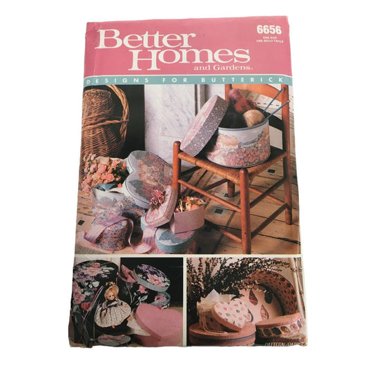Butterick Sewing Pattern 6656 Better Homes Gardens Gift Box Round Heart Oval UC