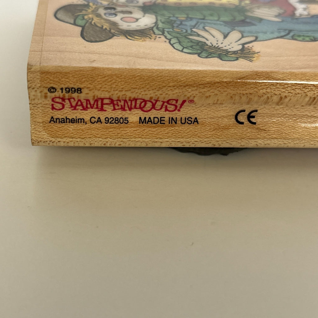 Stampendous Rubber Stamp Scarecrow Couple Sunflowers Sam and Sammy Card Making Thanksgiving Fall Season