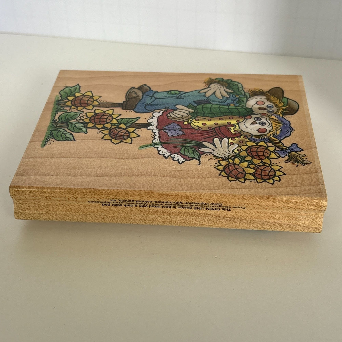 Stampendous Rubber Stamp Scarecrow Couple Sunflowers Sam and Sammy Card Making Thanksgiving Fall Season