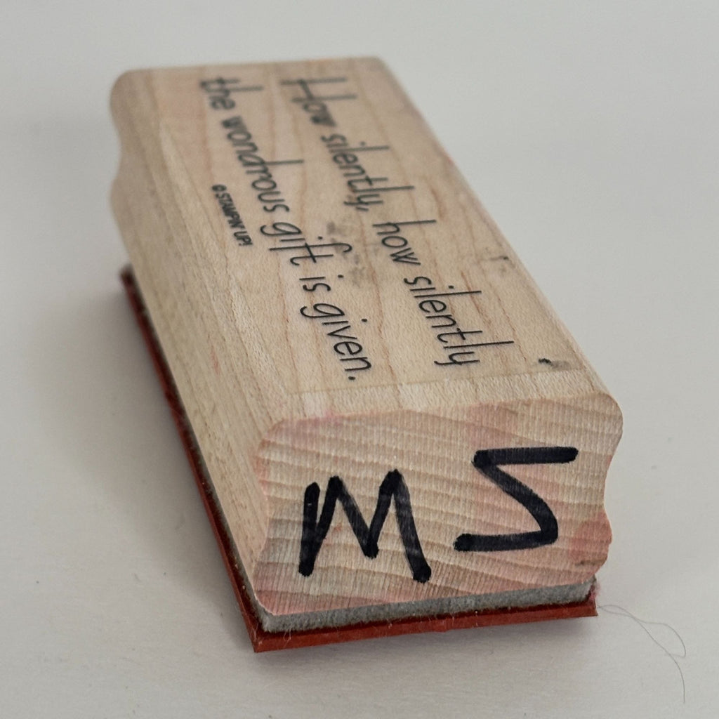 Stampin Up Rubber Stamp How Silently Quote Religious Christmas The Wondrous Gift Christian