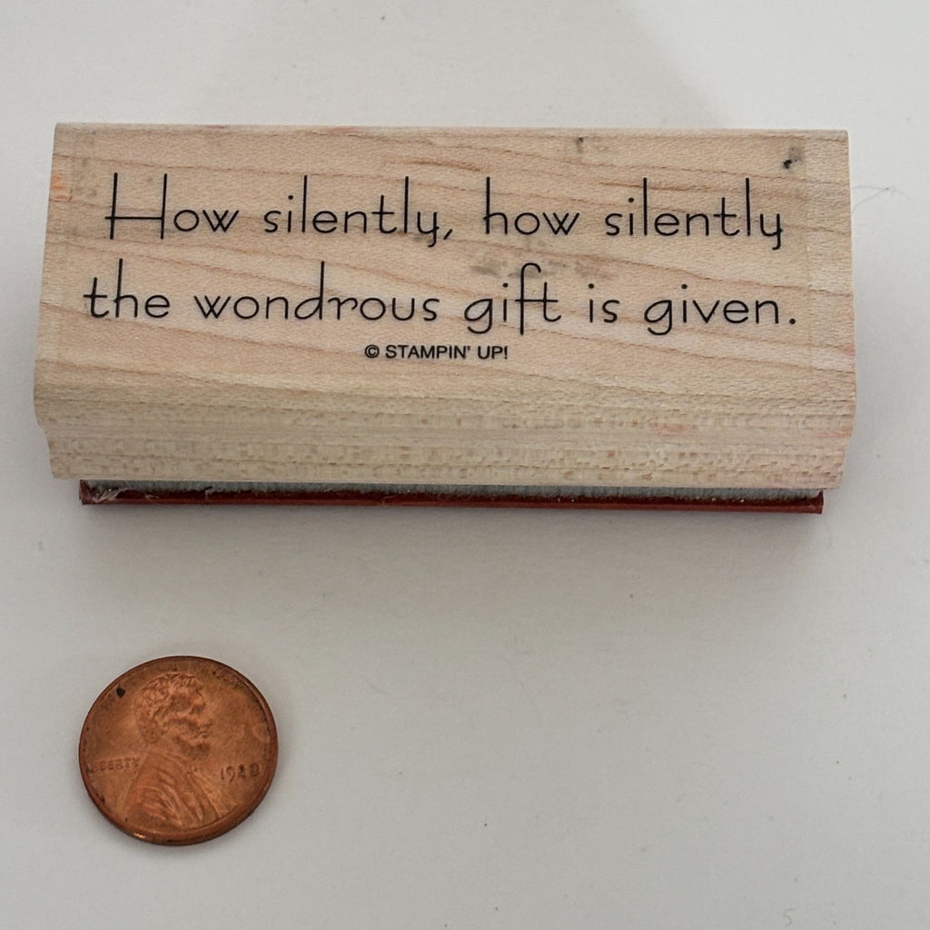 Stampin Up Rubber Stamp How Silently Quote Religious Christmas The Wondrous Gift Christian