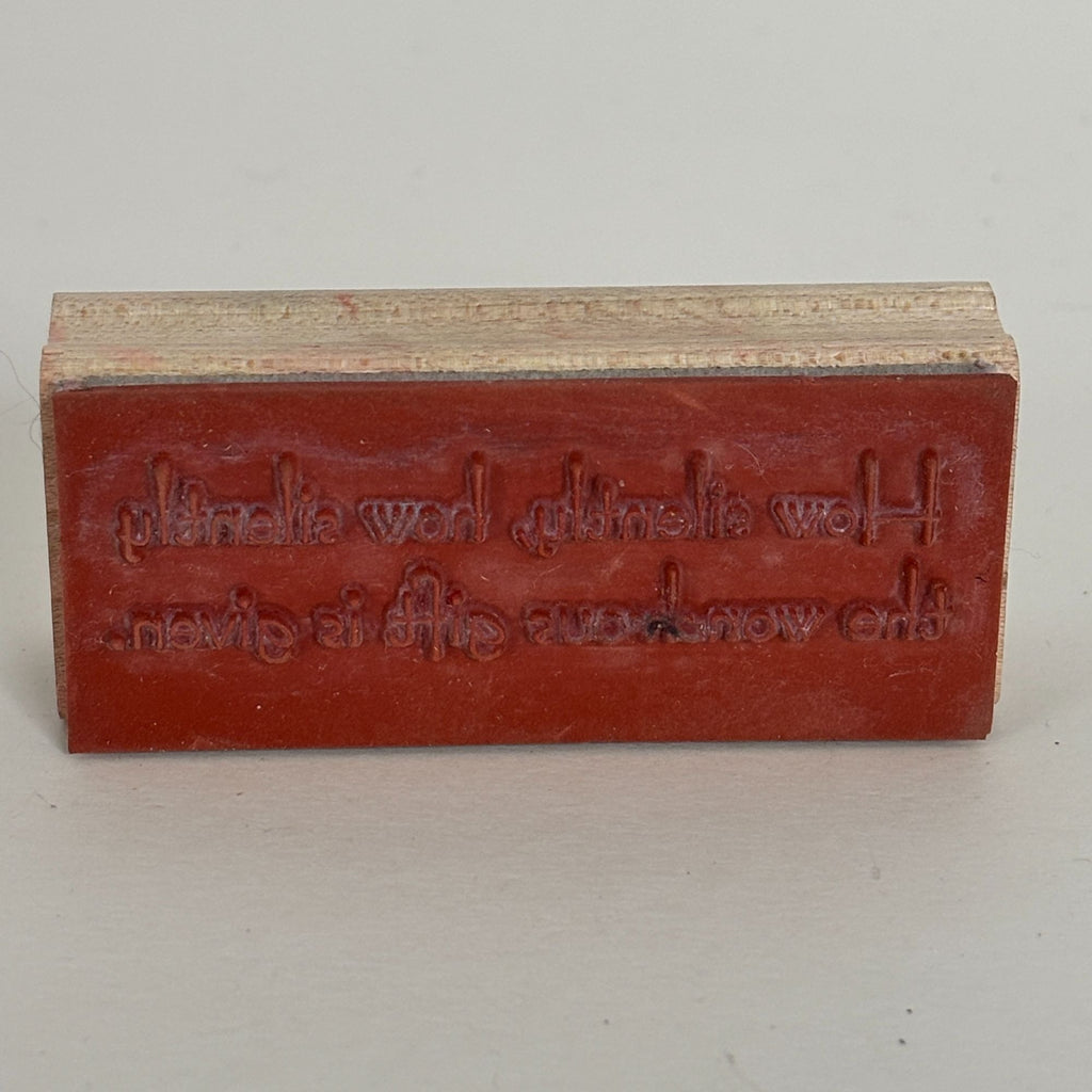 Stampin Up Rubber Stamp How Silently Quote Religious Christmas The Wondrous Gift Christian