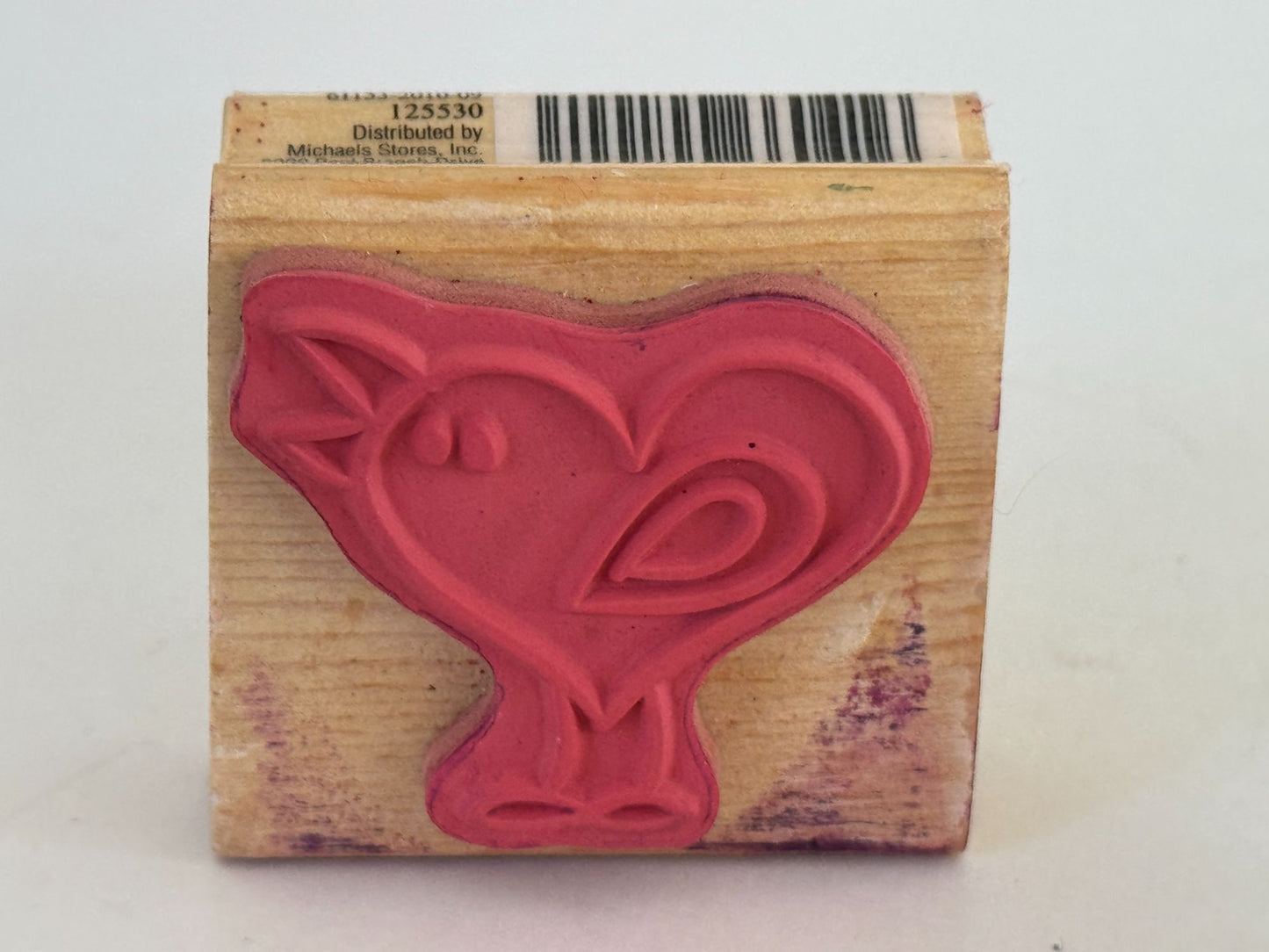 CraftSmart Rubber Stamp Heart Bird Valentines Day Card Making Funny Animal  Love