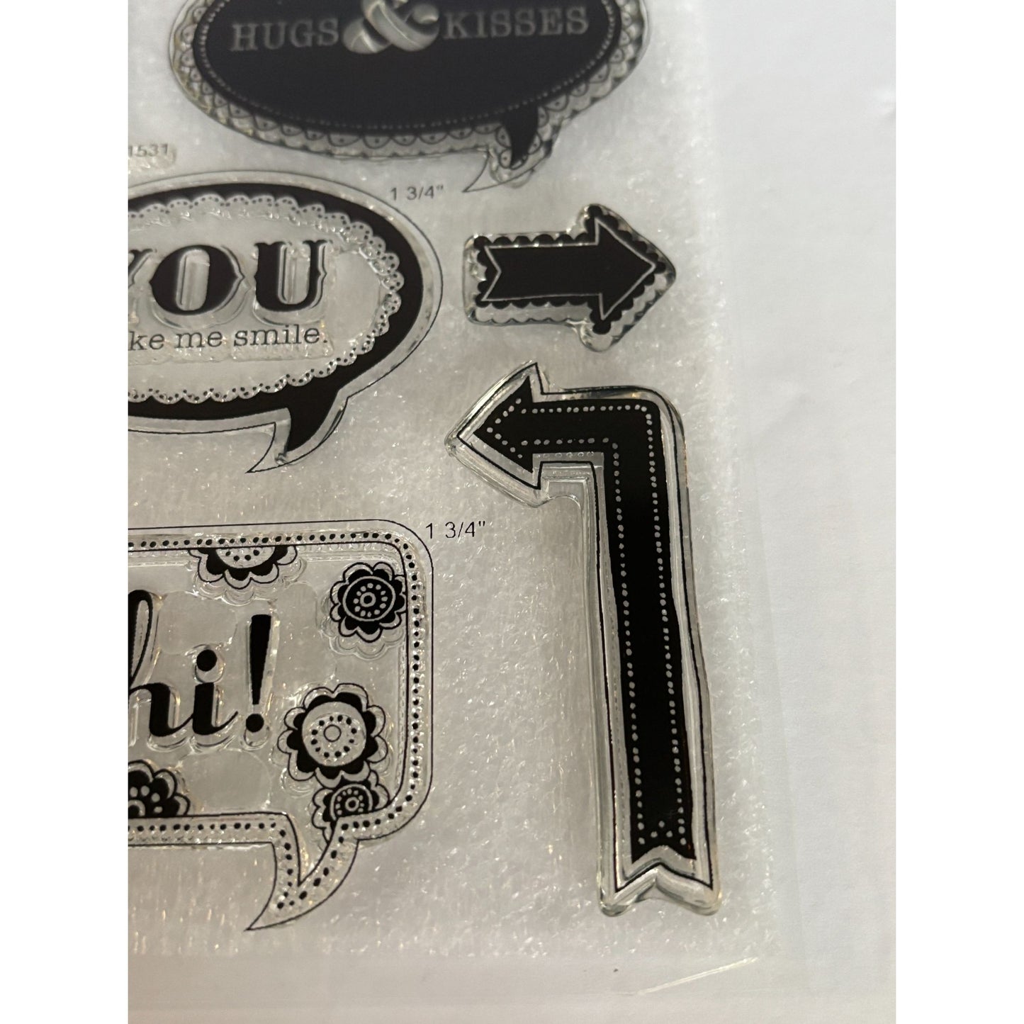 CTMH Acrylic Stamp Set Cricut Artiste Word Balloons Sentiments Words Love D1531