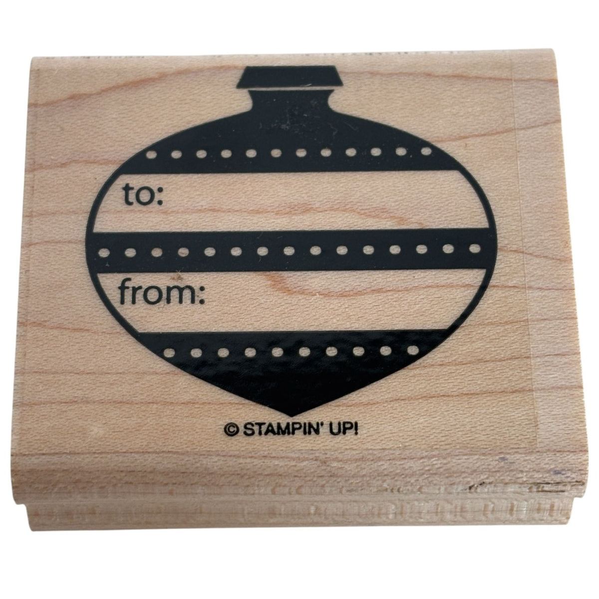 Stampin Up Rubber Stamp Christmas Ornament To From Gift Tag Card Making Holidays