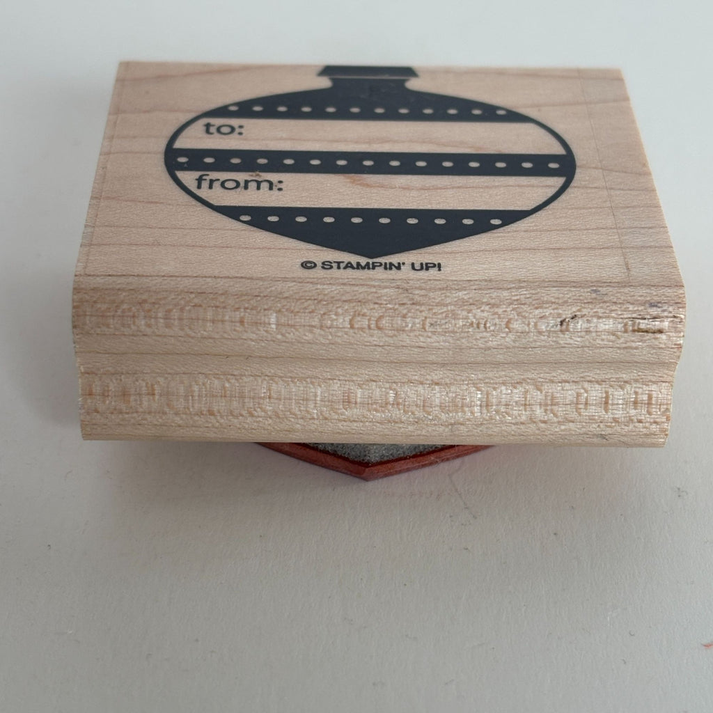Stampin Up Rubber Stamp Christmas Ornament To From Gift Tag Card Making Holidays