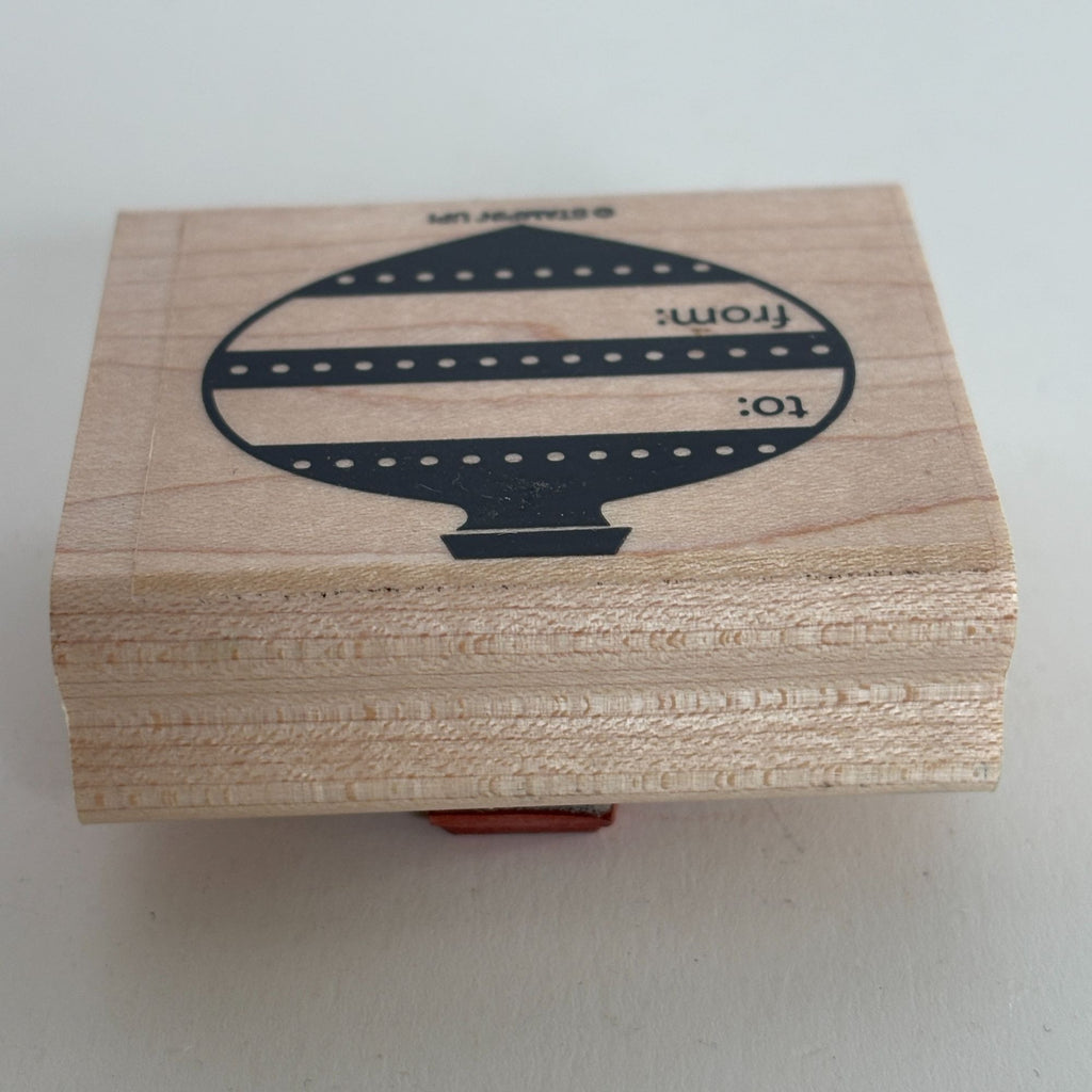 Stampin Up Rubber Stamp Christmas Ornament To From Gift Tag Card Making Holidays