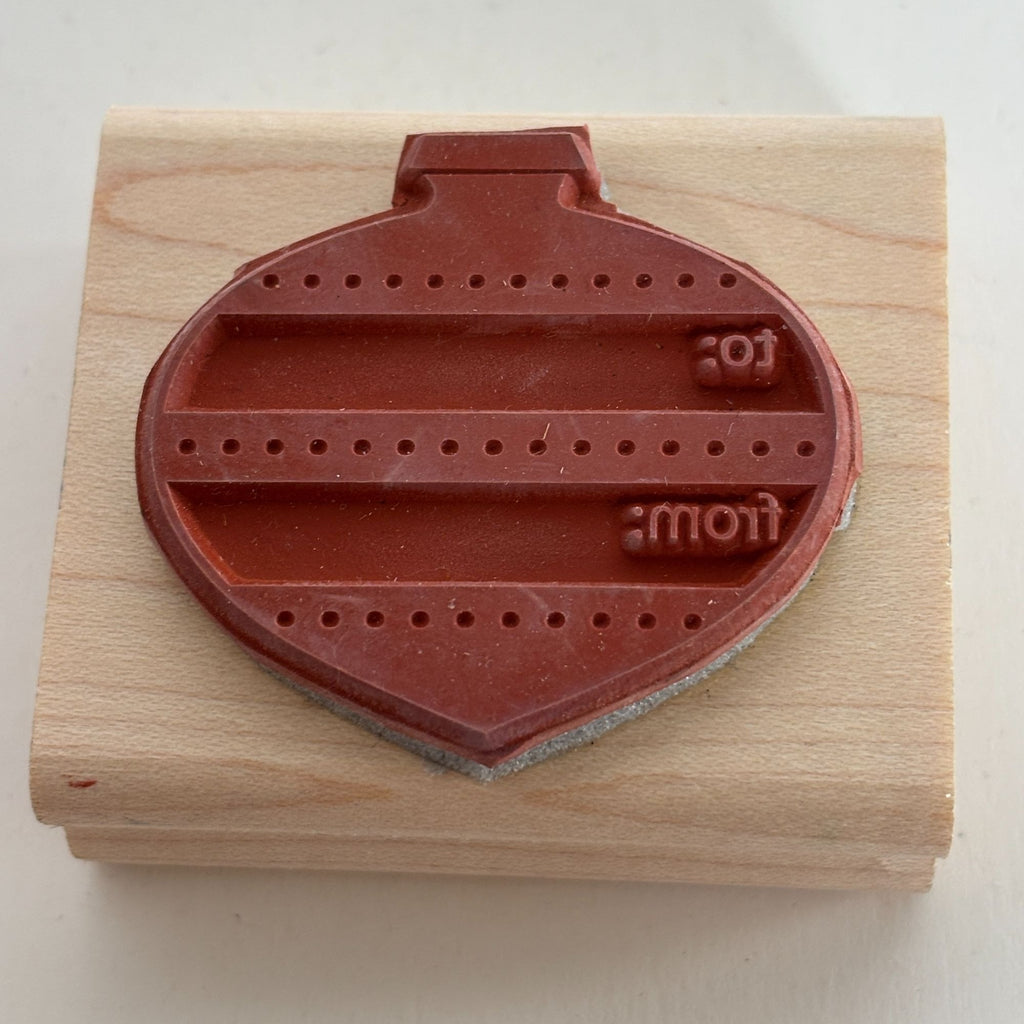 Stampin Up Rubber Stamp Christmas Ornament To From Gift Tag Card Making Holidays
