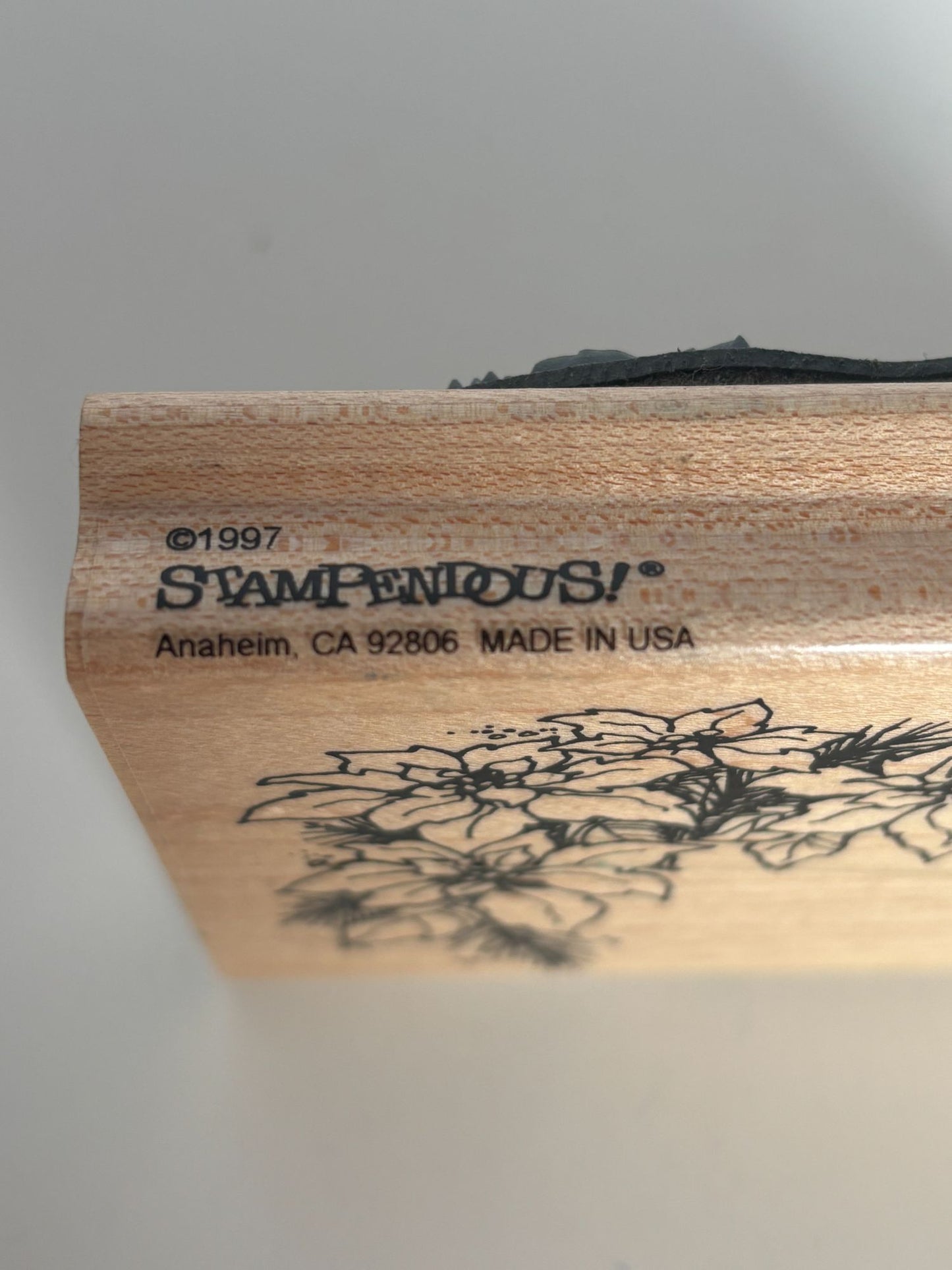 Stampendous Rubber Stamp Poinsettia Corner Flower Holidays Christmas Card Making