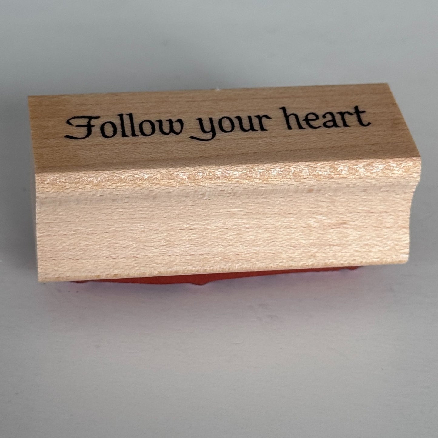 Great Impressions Rubber Stamp Follow Your Heart Cardmaking Words Inspirational Sentiment Wood Mounted