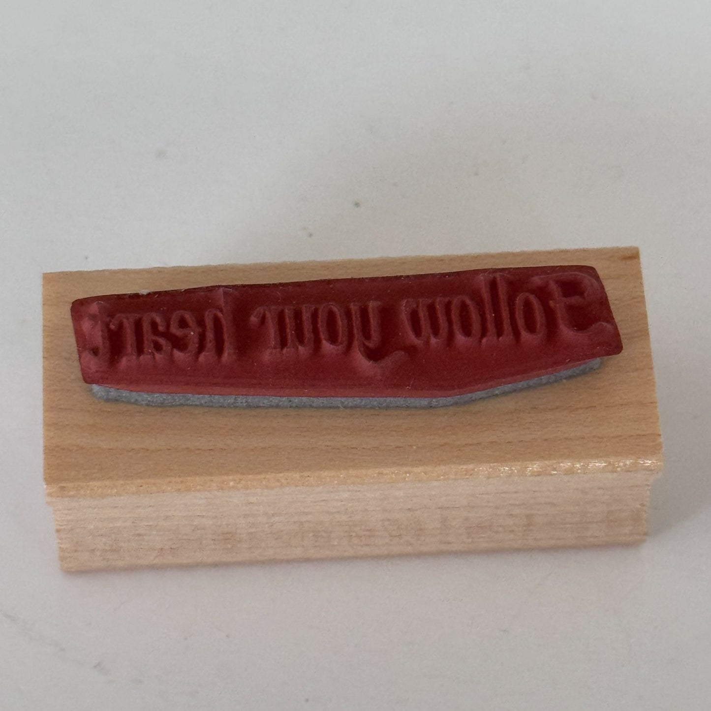 Great Impressions Rubber Stamp Follow Your Heart Cardmaking Words Inspirational Sentiment Wood Mounted