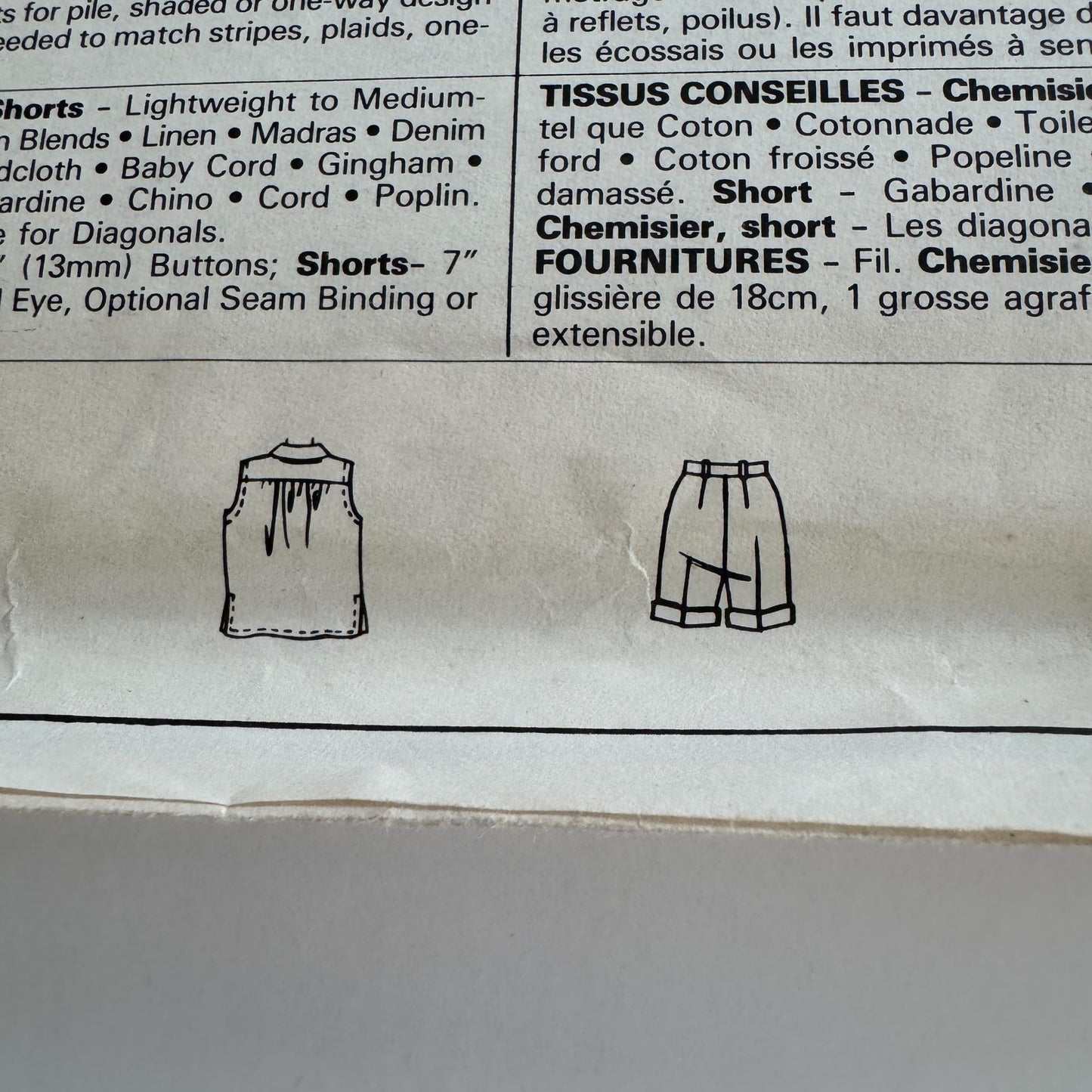 McCalls Sewing Pattern 2454 Easy Fit Button Shirt Shorts Summer Cruise 14 UC 80s