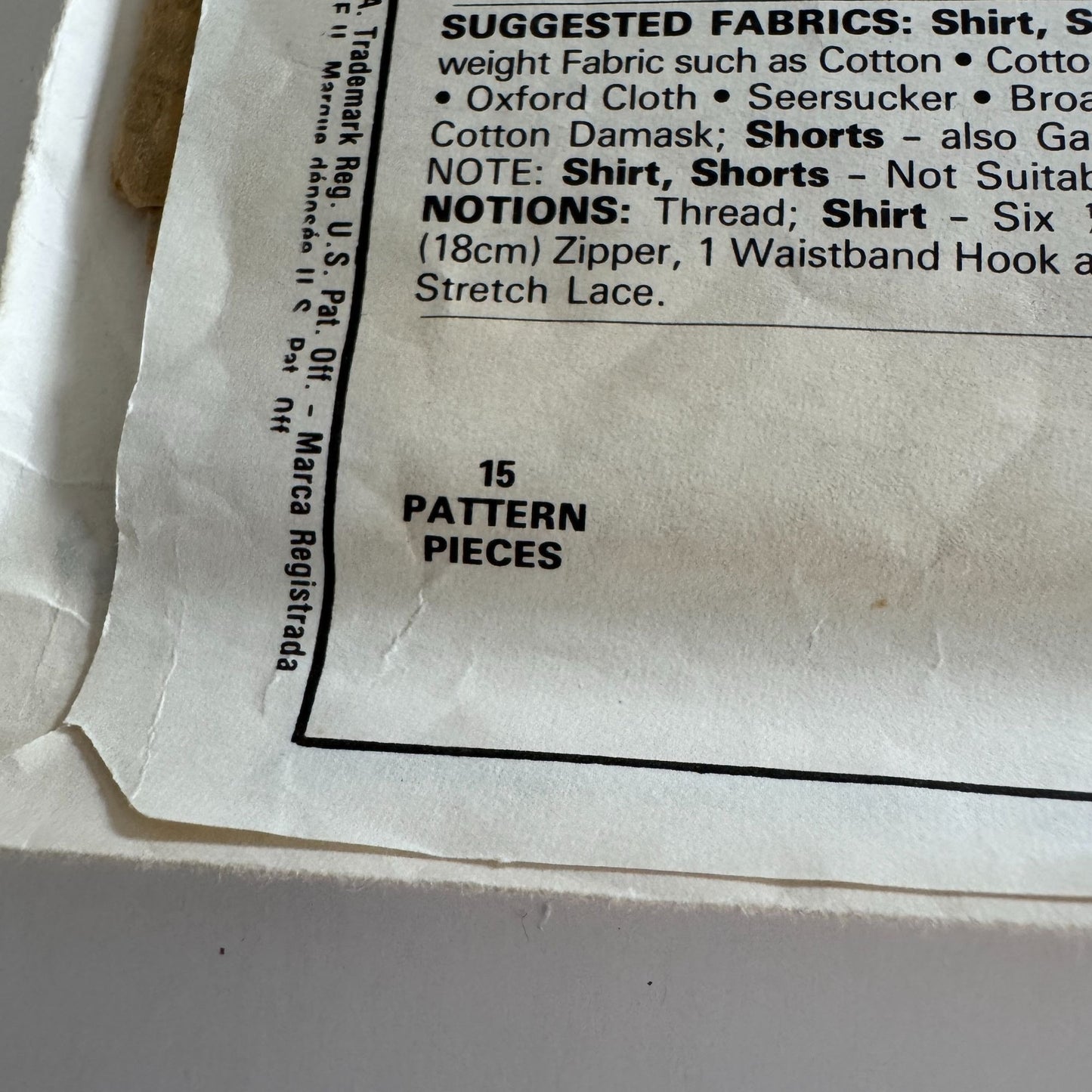 McCalls Sewing Pattern 2454 Easy Fit Button Shirt Shorts Summer Cruise 14 UC 80s