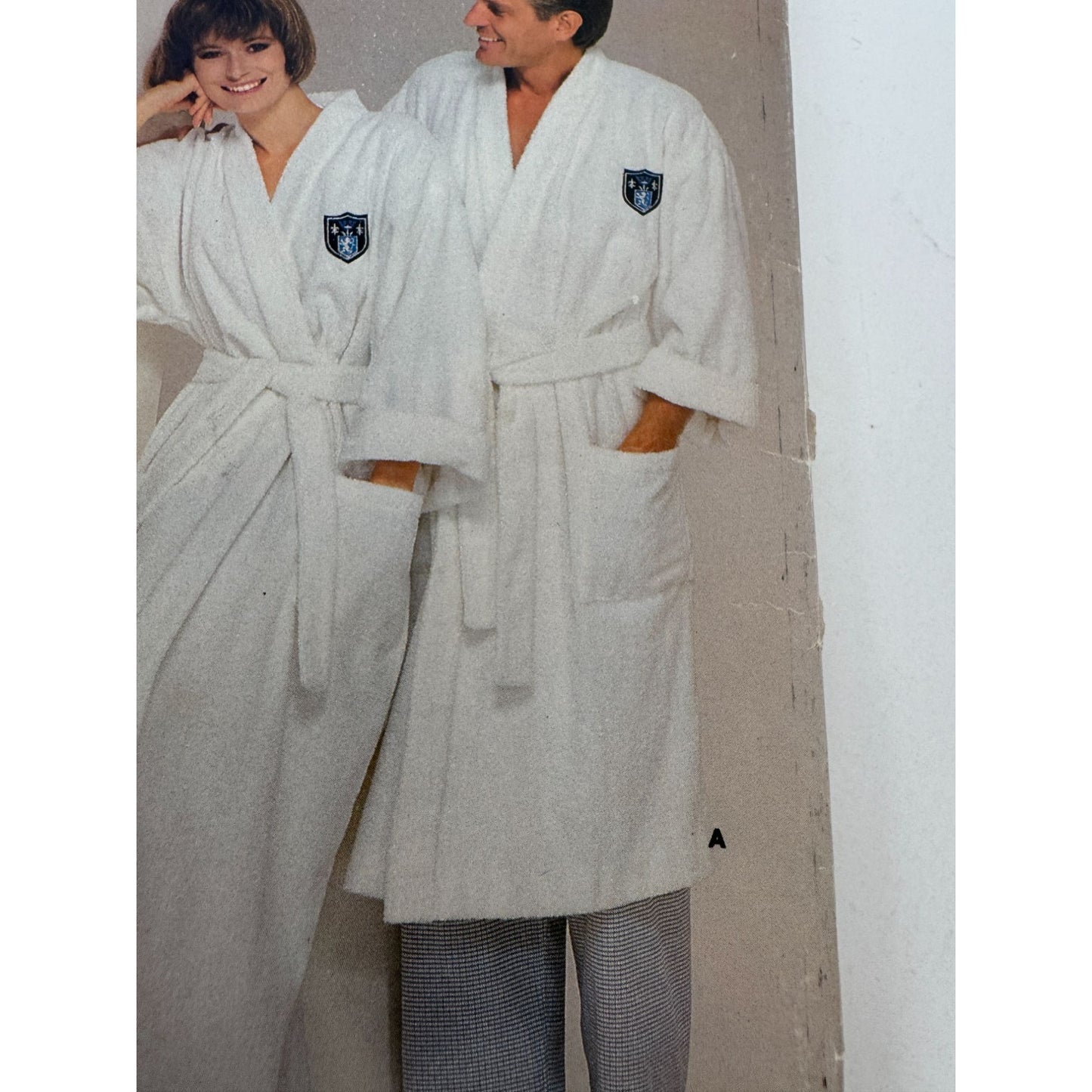 See and Sew Sewing Pattern 5452 Unisex Wrap Robe XS S M L XL Uncut 1980s Vintage