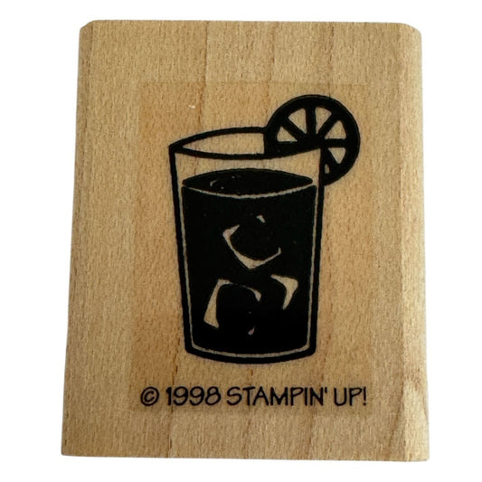Stampin Up Rubber Stamp Lemonade Glass Lemon Slice Southern Hospitality Drink