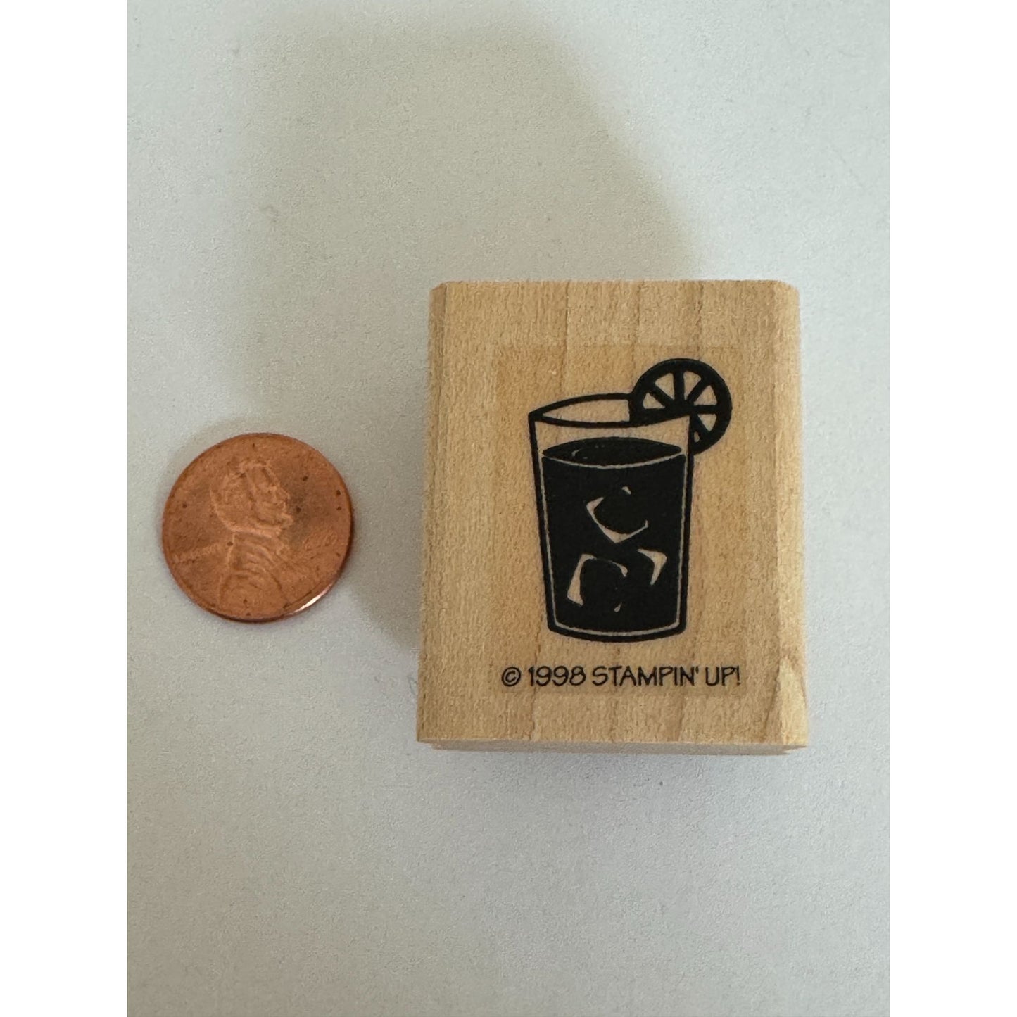 Stampin Up Rubber Stamp Lemonade Glass Lemon Slice Southern Hospitality Drink