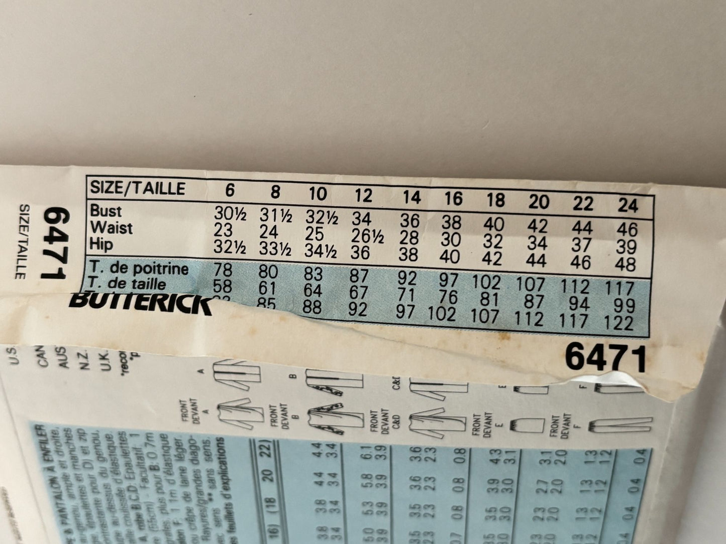 Butterick Sewing Pattern 6471 Misses' Dress, Tunic, Skirt and Pants