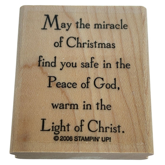 Stampin Up Rubber Stamp Christmas Miracle Religious Christian Words Sentiment