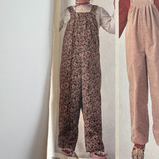 McCalls Sewing Pattern 7706 Girls Overalls Jumper Jumpsuit 1980s Fall Size 10 UC