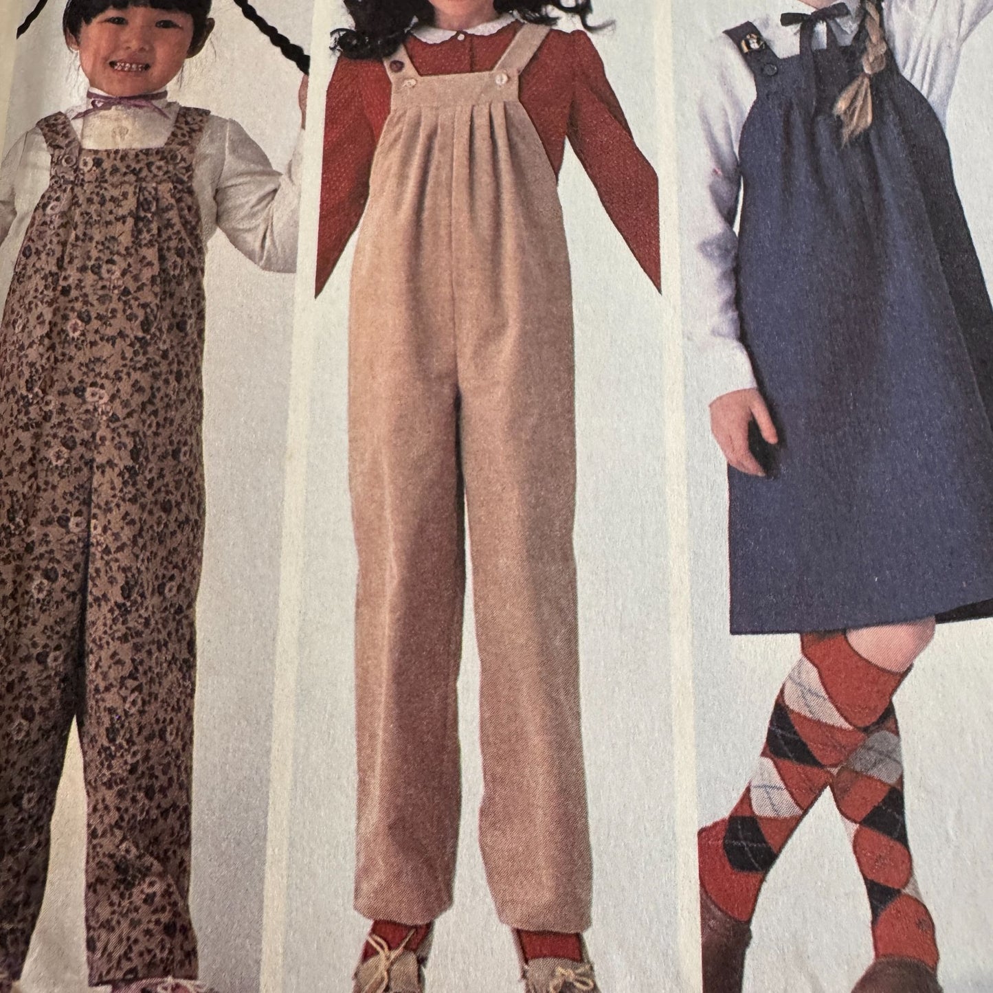 McCalls Sewing Pattern 7706 Girls Overalls Jumper Jumpsuit 1980s Fall Size 10 UC