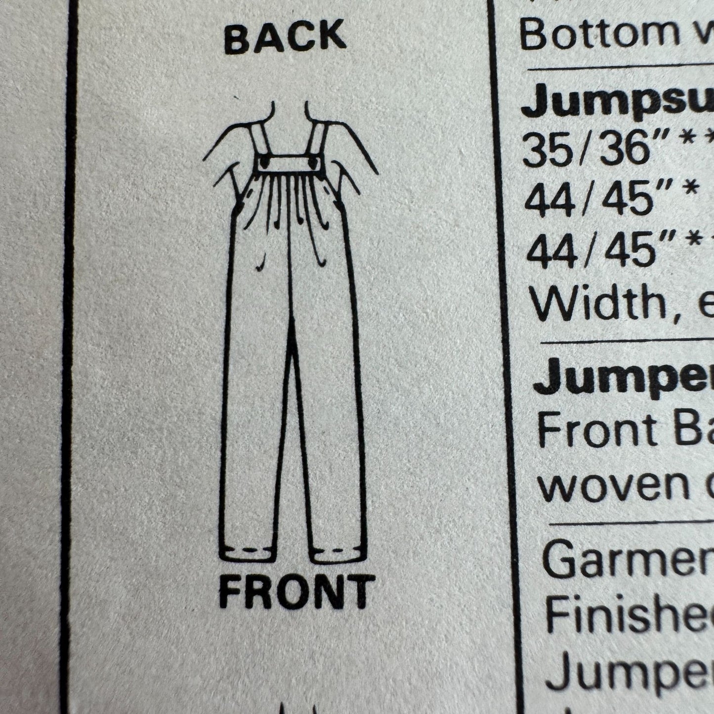 McCalls Sewing Pattern 7706 Girls Overalls Jumper Jumpsuit 1980s Fall Size 10 UC