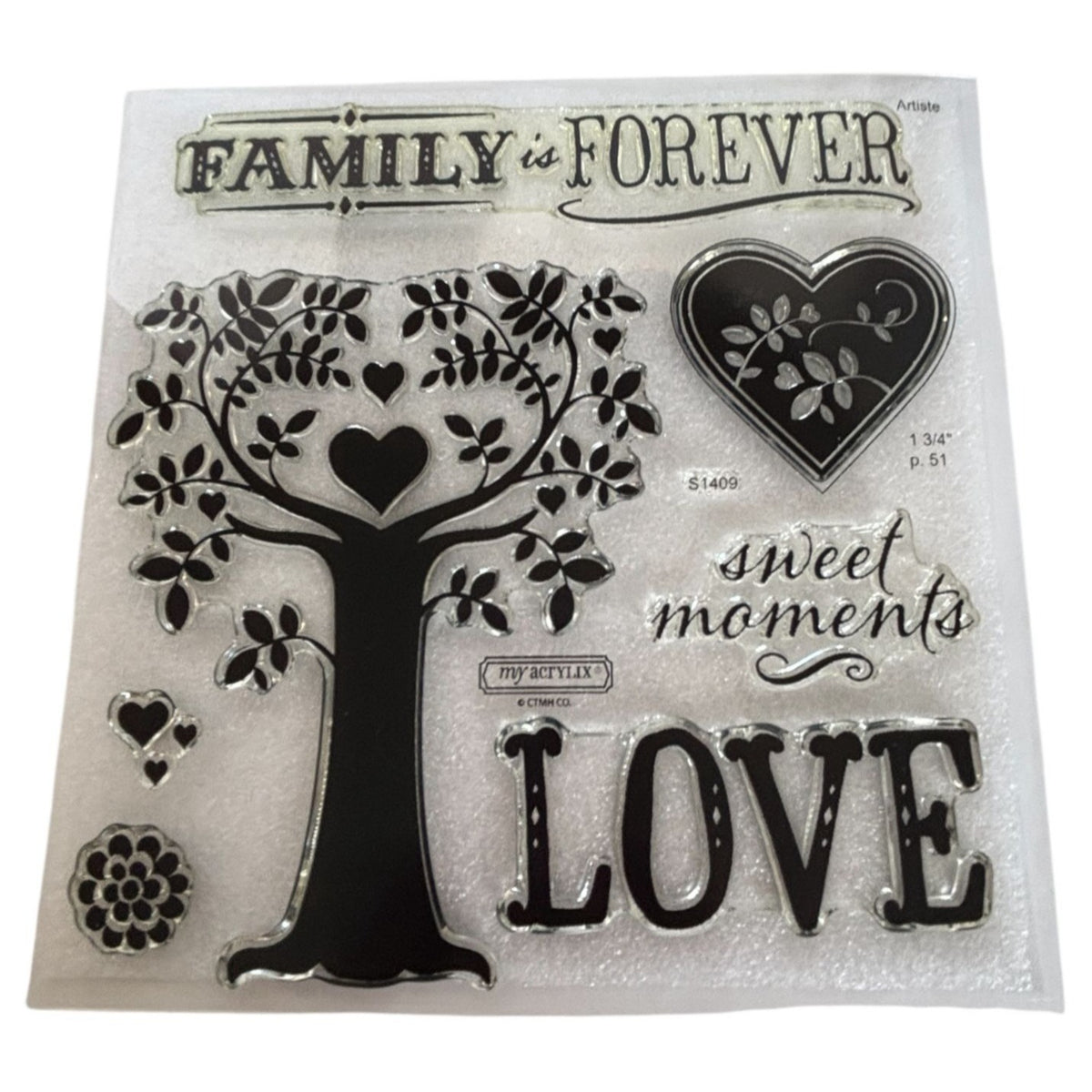 CTMH Acrylic Stamp Set Family is Forever Tree Sweet Moments Art My Acrylix S1409