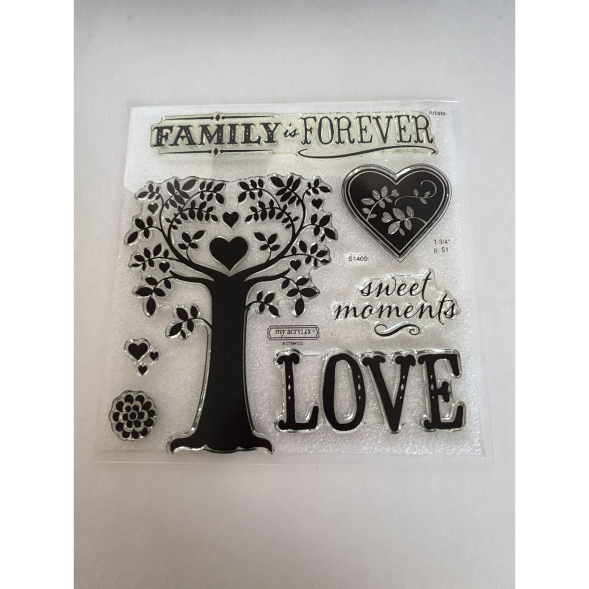 CTMH Acrylic Stamp Set Family is Forever Tree Sweet Moments Art My Acrylix S1409