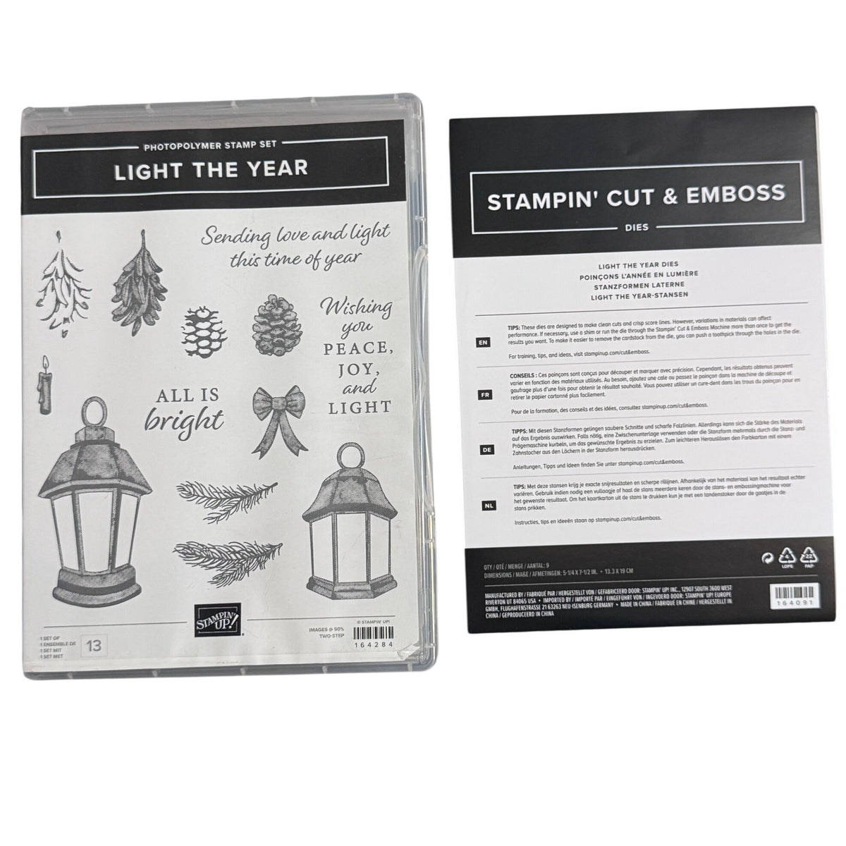 Stampin Up Light the Year Stamp Set and Dies Bundle Christmas Lantern Pinecones Holiday Card Making
