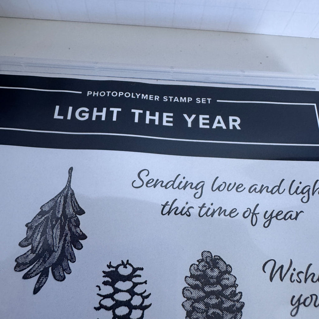 Stampin Up Light the Year Stamp Set and Dies Bundle Christmas Lantern Pinecones Holiday Card Making