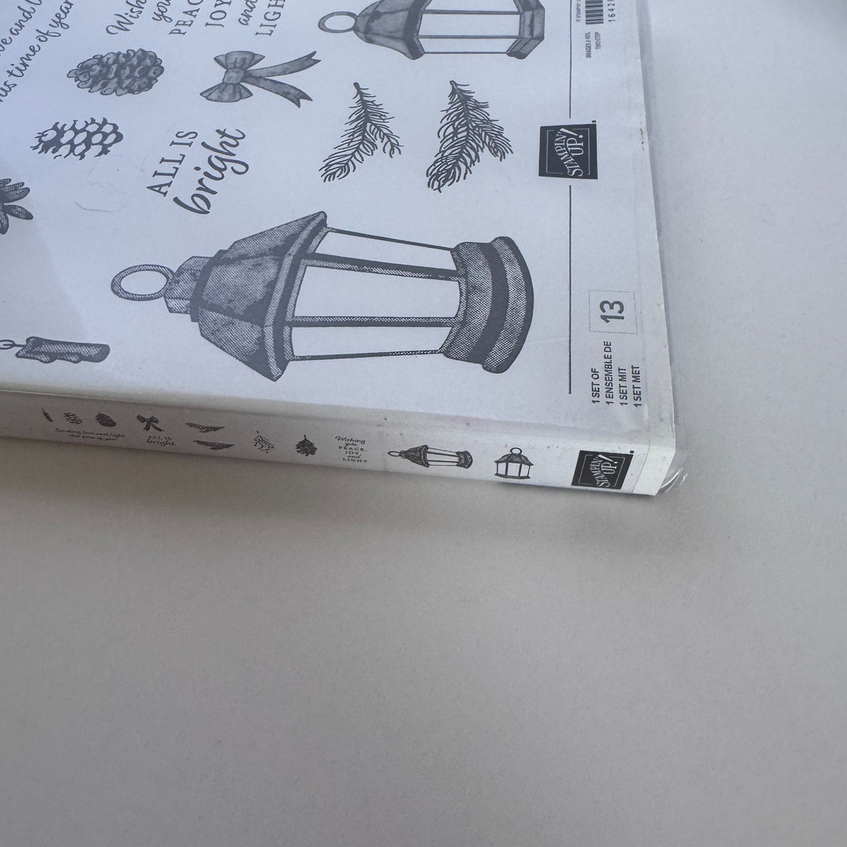 Stampin Up Light the Year Stamp Set and Dies Bundle Christmas Lantern Pinecones Holiday Card Making