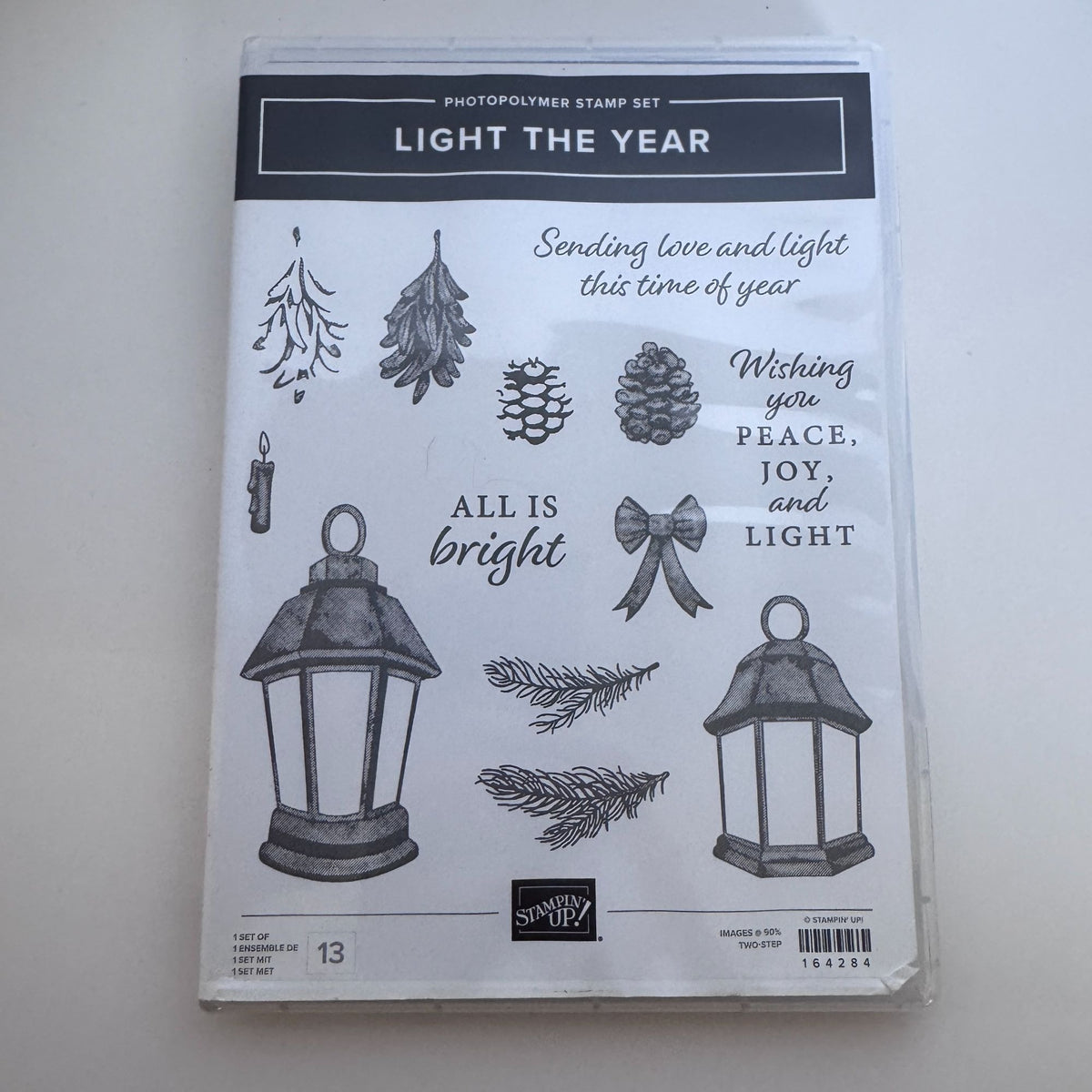 Stampin Up Light the Year Stamp Set and Dies Bundle Christmas Lantern Pinecones Holiday Card Making