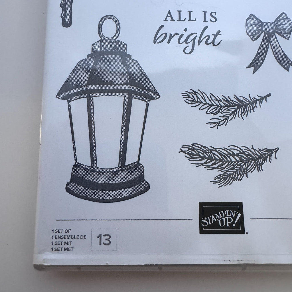 Stampin Up Light the Year Stamp Set and Dies Bundle Christmas Lantern Pinecones Holiday Card Making