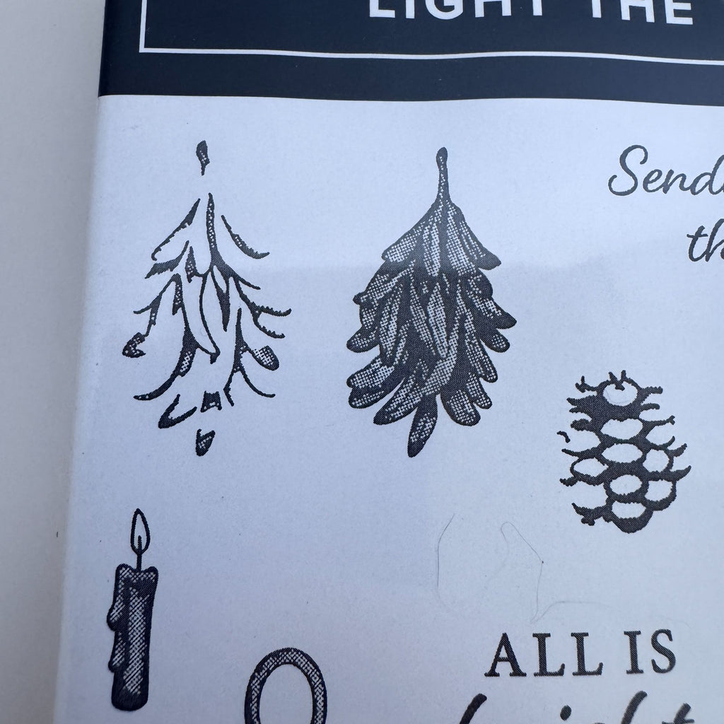 Stampin Up Light the Year Stamp Set and Dies Bundle Christmas Lantern Pinecones Holiday Card Making