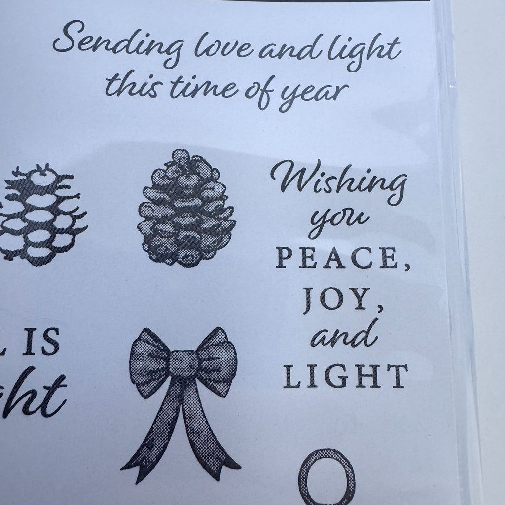 Stampin Up Light the Year Stamp Set and Dies Bundle Christmas Lantern Pinecones Holiday Card Making