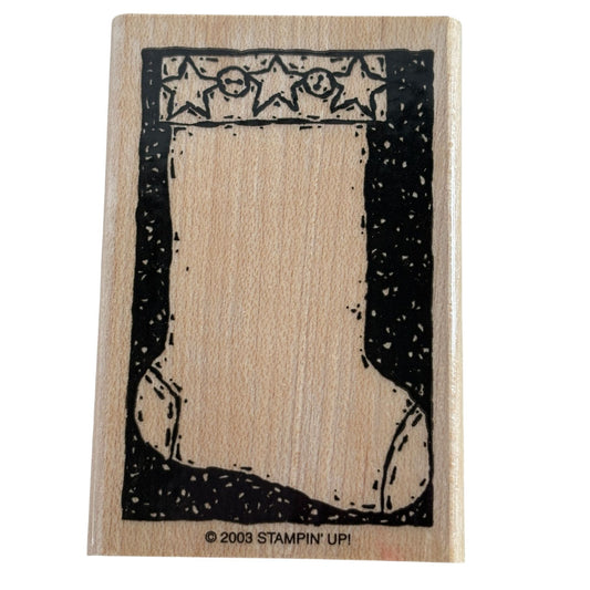 Stampin Up Rubber Stamp Christmas Stocking Winter Holiday Card Making Craft Star